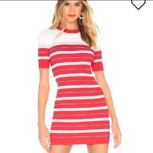 Amanda Uprichard Sweater Dress in Cherry Size Small White Red Pink Bodycon NWT